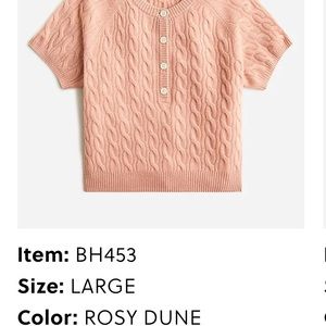 Jcrew Cashmere sweater size L new without tags- never worn